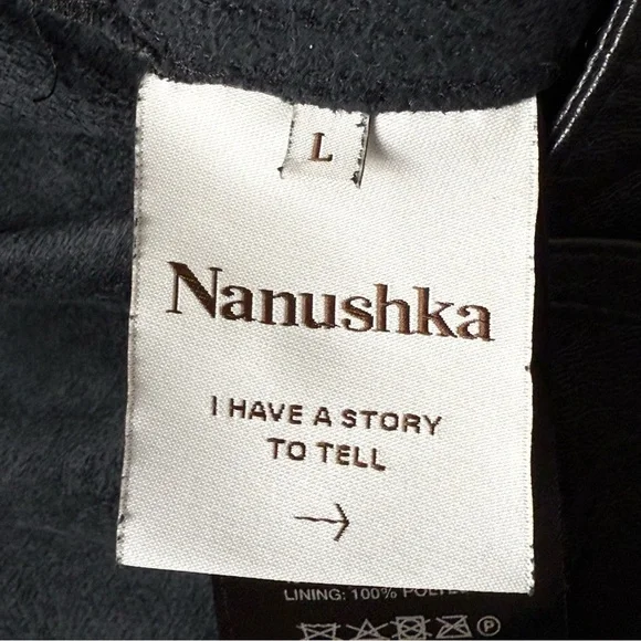 NEW NANUSHKA Vinni 90s High Rise Vegan Faux Leather Straight Leg‎ Ankle Pants L - Picture 13 of 16